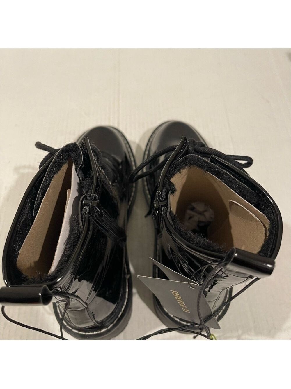 Women’s Forever21 Black Combat Platform Boots Size 7 US! - Picture 6 of 8